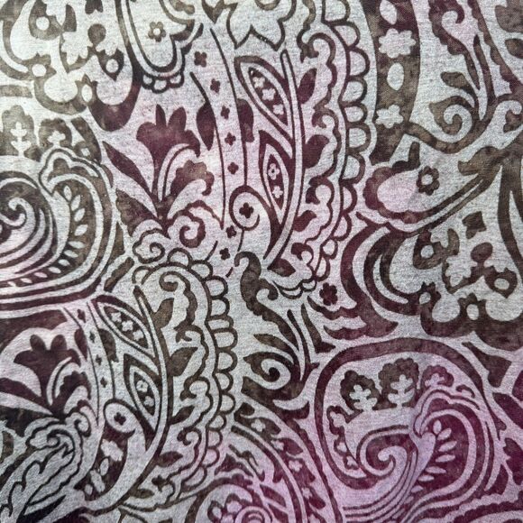 Vine Street Tank Top Large Burnout Paisley Pink Brown Made in USA Boho Stretch - Picture 9 of 11